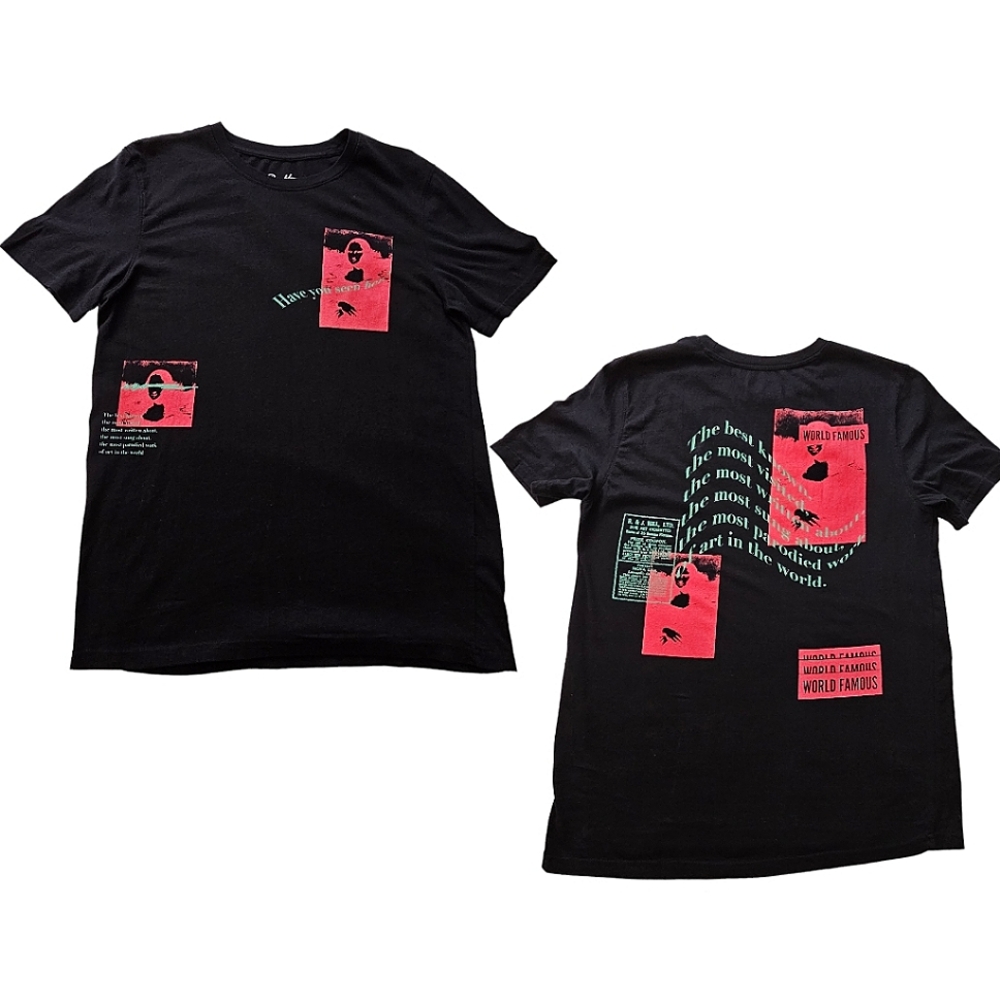 Brooklyn Cloth Black & Red Infrared World Famous Mona Lisa Abstract T-Shirt